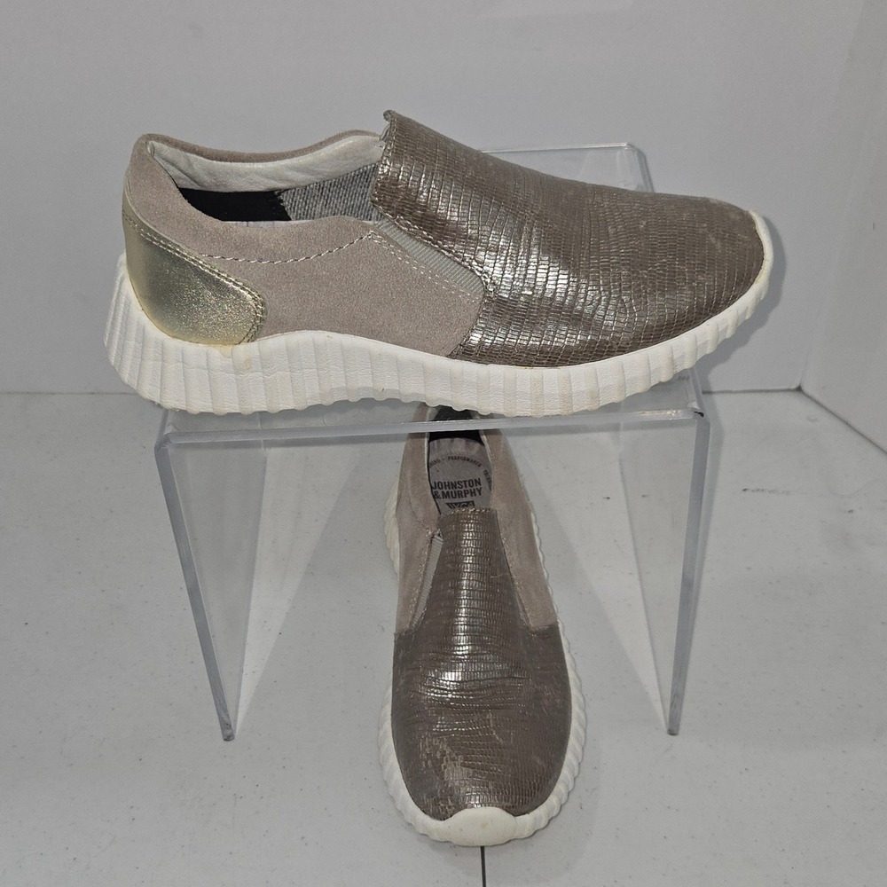 Johnston & Murphy XC4 Waterproof Slip On Shoes Womens 6.5 Metallic Snake AC916